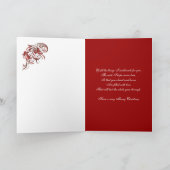 黒のクリスマスの挨拶状のヒイラギフレーム シーズンカード (内部)