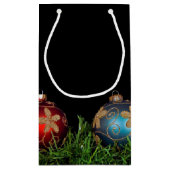 黒のクリスマスオーナメント スモールペーパーバッグ (裏面)