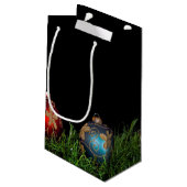 黒のクリスマスオーナメント スモールペーパーバッグ (裏面アングル)