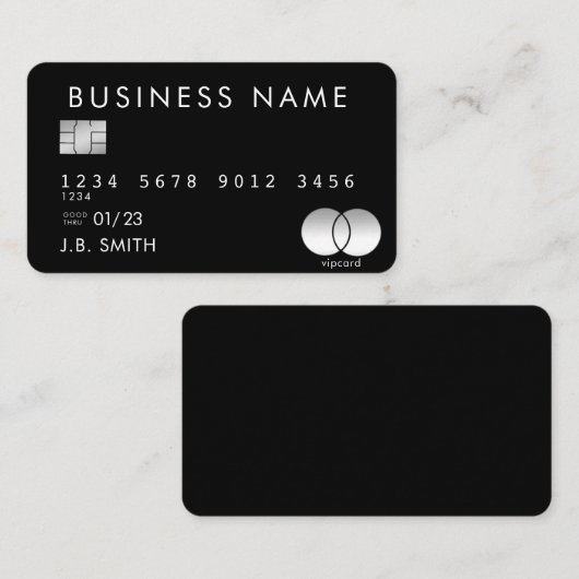 黒のクレジットカード 名刺 (正面/裏面)