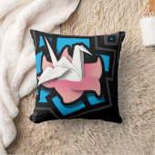 黒のクレーン芸術 クッション (ブランケット)