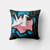 黒のクレーン芸術 クッション (裏面)