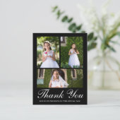 黒のクロス付き初領聖体 三枚の写真 ポストカード (スタンド正面)