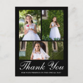 黒のクロス付き初領聖体 三枚の写真 ポストカード (正面)