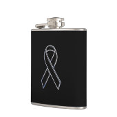 黒のクロムスタイルの黒のリボンの認識度 フラスク (左)