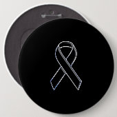 黒のクロムスタイルの黒のリボンの認識度 缶バッジ (正面&裏面)