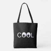 黒のクールなグッドバイブス トートバッグ (裏面)