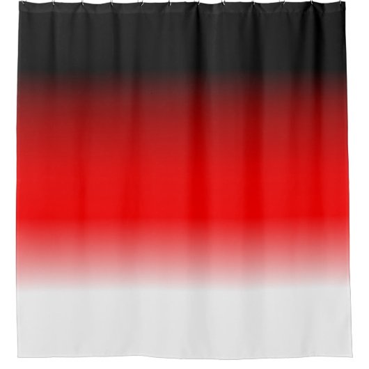 黒のグラディエント赤と白シャワーカーテン シャワーカーテン (正面)