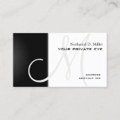 黒のグラデーションモノグラム 名刺 (裏面)