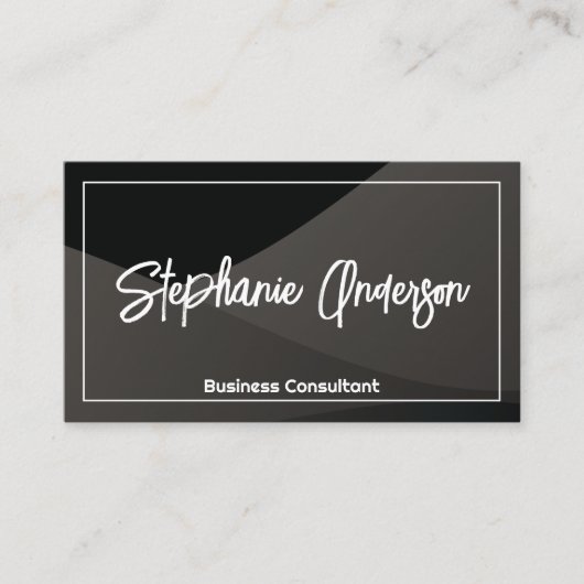 黒のグラデーションレイヤー |モダン | 名刺 (正面)