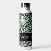 黒のグラデーション緑の花びら ウォーターボトル (左面)