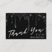 黒のグリッター感謝していは、スクリプトパッケージの挿入 名刺 (正面)