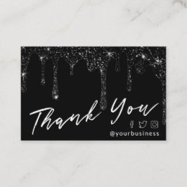 黒のグリッター感謝していは、スクリプトパッケージの挿入 名刺