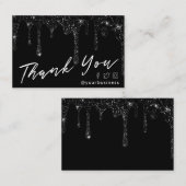 黒のグリッター感謝していは、スクリプトパッケージの挿入 名刺 (正面/裏面)