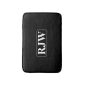 黒のグレーの中に白のモノグラムまたは名縁ど前を付ける バスマット (正面縦)