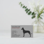 黒のグレートデーンシルエット 名刺 (スタンド正面)