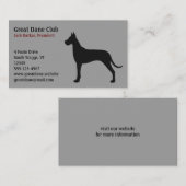 黒のグレートデーンシルエット 名刺 (正面/裏面)