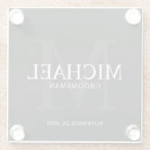 黒のグローミパーソナライズされたンズ ガラスコースター (裏面)