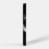 黒のケースメイトiPhoneケース上の白い羽根 iPhoneケース (右側面)