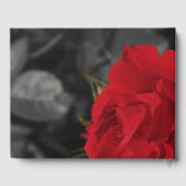 黒のゲストブックに結婚赤いバラのフェスティバル ゲストブック (裏面)