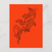 黒のコイ ポストカード (正面)