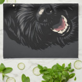 黒のコカプー犬の肖像画のコカプープレゼント キッチンタオル (折り畳み)