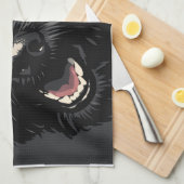 黒のコカプー犬の肖像画のコカプープレゼント キッチンタオル (四つ折り)