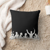 黒のコンダクターおよびバンド白の輪郭 クッション (ブランケット)