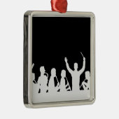 黒のコンダクターおよびバンド白の輪郭 メタルオーナメント (右)