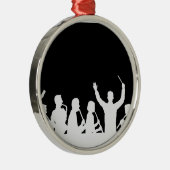 黒のコンダクターおよびバンド白の輪郭 メタルオーナメント (右)