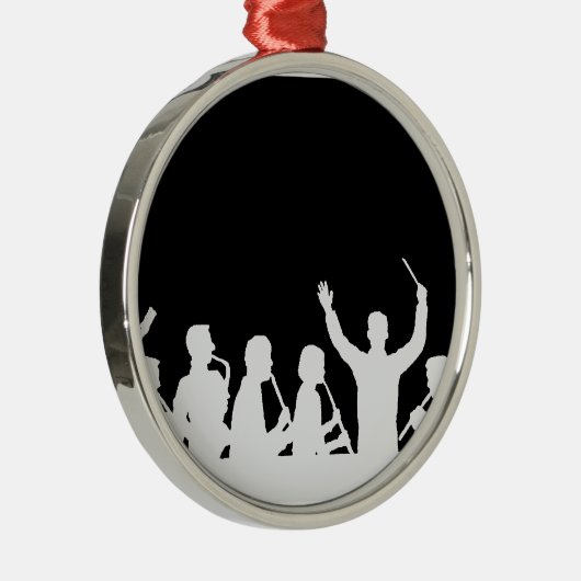 黒のコンダクターおよびバンド白の輪郭 メタルオーナメント (右)