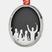 黒のコンダクターおよびバンド白の輪郭 メタルオーナメント (左)