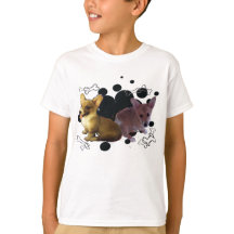 黒のコーギーの子犬は背景に点を打ちます-