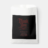 黒のゴシック色の赤色のメタリックスクリプト フェイバーバッグ (正面)