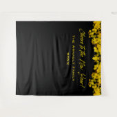 黒のゴールドボケライトで新年を祝おう タペストリー (正面(横))