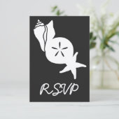 黒のサマーシーズェルズRSVPカード 出欠カード (スタンド正面)