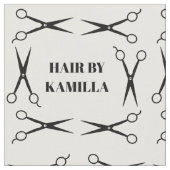 黒のシザーフレーム美容師名の追加 ファブリック (クローズアップ)