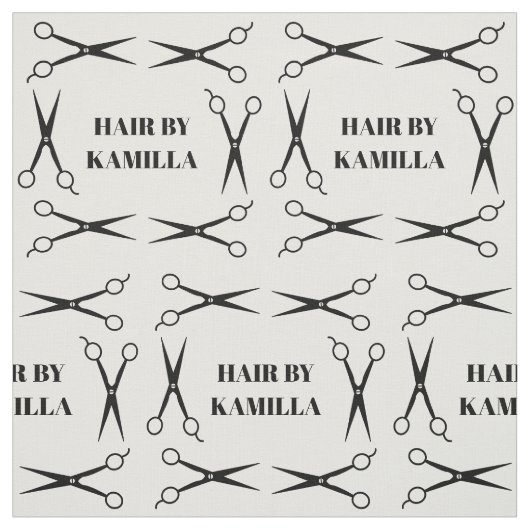 黒のシザーフレーム美容師名の追加 ファブリック (見本)