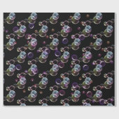 黒のシャボン玉 ラッピングペーパー (フラット)