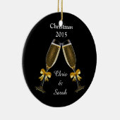 黒のシャンペンフルート セラミックオーナメント (右)