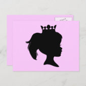 黒のシルエットプリンセスTシャツと贈り物 ポストカード (正面/裏面)