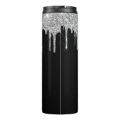 黒のシルバーグリッターが滴るモノグラムの輝き タンブラー (裏面)