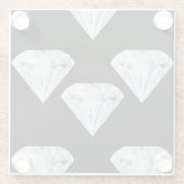 黒のシルバーシャイニーダイヤモンド ガラスコースター (裏面)