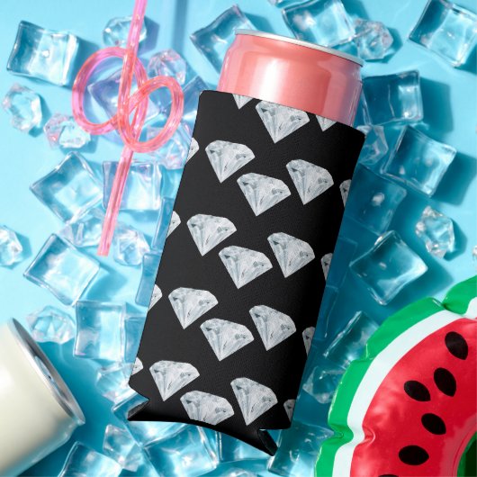 黒のシルバーシャイニーダイヤモンド スリム缶クーラー (インサイチュ 夏)