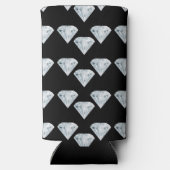 黒のシルバーシャイニーダイヤモンド スリム缶クーラー (裏面)