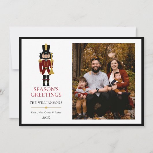 黒のシンプルなホリデーカード - ふしぎなくるみ割り人形 シーズンカード (正面)