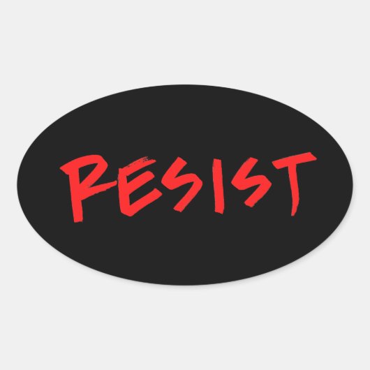 黒のシートレッド当たりResiststickers-4 楕円形シール (正面)