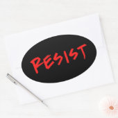 黒のシートレッド当たりResiststickers-4 楕円形シール (封筒)