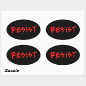 黒のシートレッド当たりResiststickers-4 楕円形シール (シート)