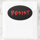 黒のシートレッド当たりResiststickers-4 楕円形シール (バッグ)